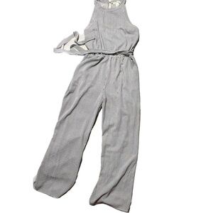 Monteau Gray Halter Jumpsuit with Wide-Leg Design